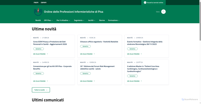 Security scan screenshot of https://www.opipisa.it/