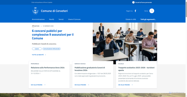 Security scan screenshot of https://www.comune.cerveteri.rm.it/