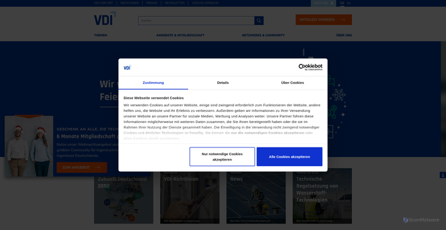Security scan screenshot of https://www.vdi.de/