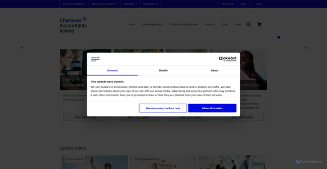 Security scan screenshot of https://www.charteredaccountants.ie