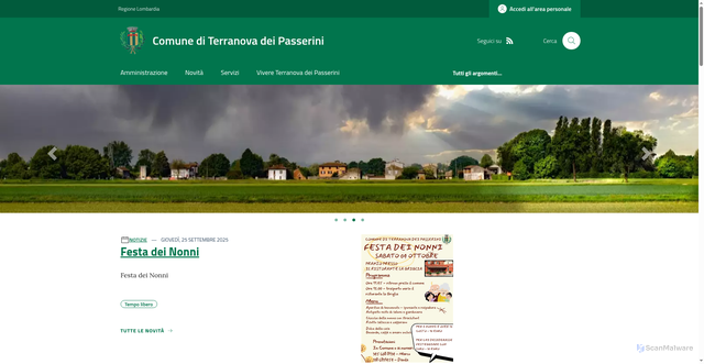 Security scan screenshot of https://www.comune.terranovadeipasserini.lo.it/