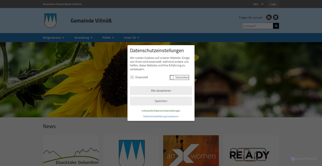 Security scan screenshot of https://www.funes.eu/de