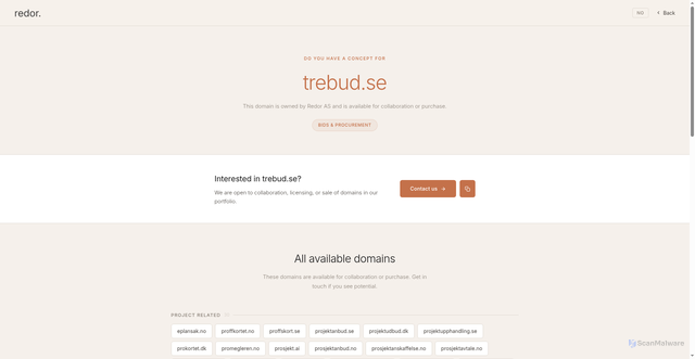 Security scan screenshot of https://trebud.se