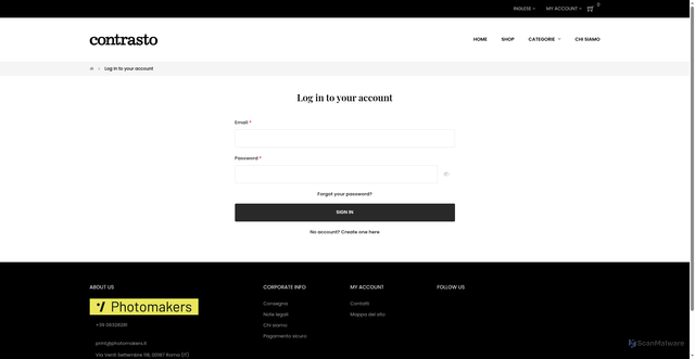 Security scan screenshot of https://print.contrasto.it/en/login?back=https%3A%2F%2Fprint.contrasto.it%2Fen%2Fcolore%2F404-beijing-0808375358043.html