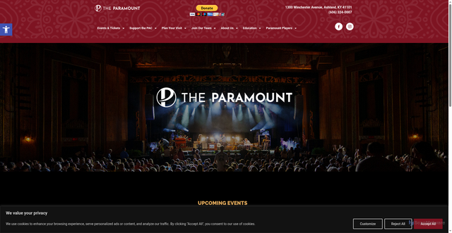 Security scan screenshot of https://www.paramountartscenter.com/