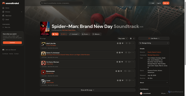 Security scan screenshot of api.soundtrakd.com