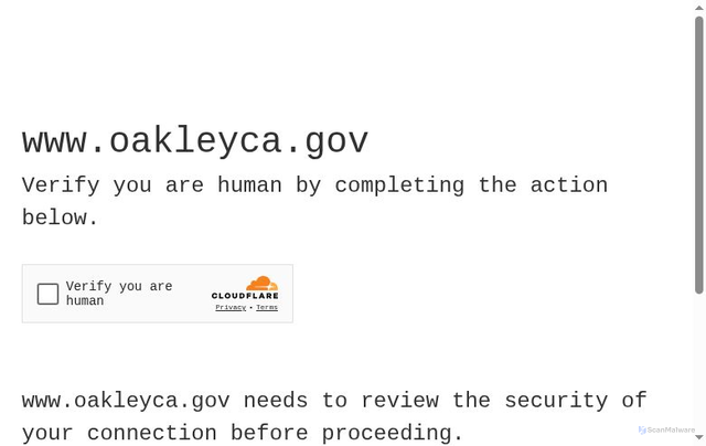 Security scan screenshot of https://www.oakleyca.gov/