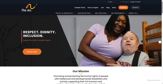Security scan screenshot of https://thearc.org