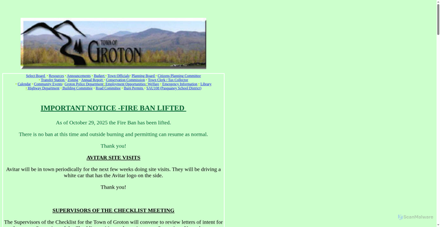 Security scan screenshot of https://grotonnh.gov/