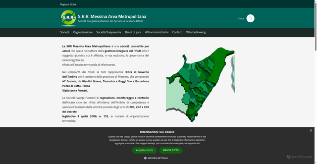 Security scan screenshot of https://www.srrmessinaareametropolitana.it