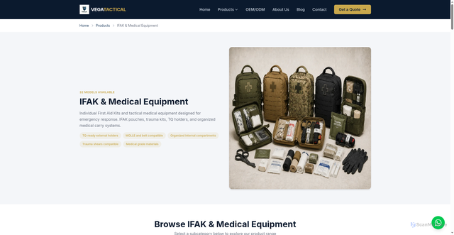 Security scan screenshot of https://vegatactical.pages.dev/products/ifak-medical/