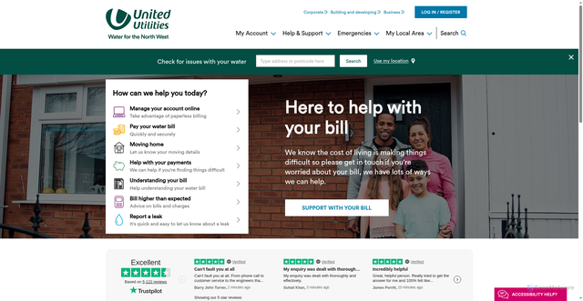 Security scan screenshot of http://www.unitedutilities.com/