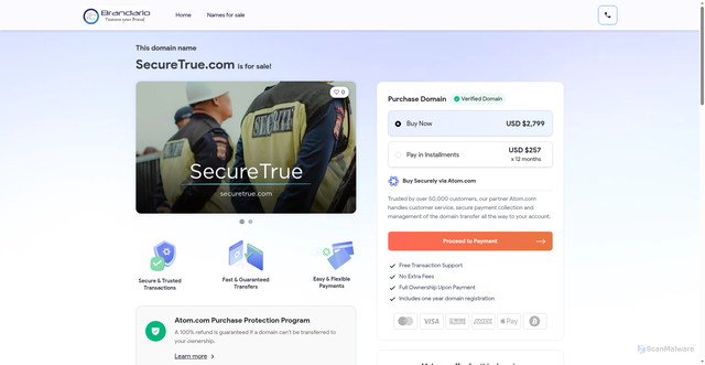 Security scan screenshot of https://securetrue.com/