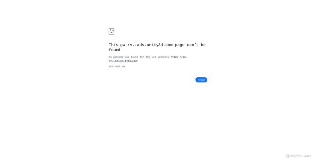Security scan screenshot of https://gw-rv.iads.unity3d.com/