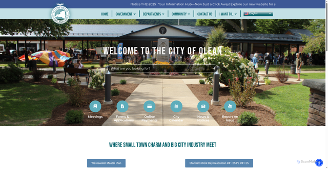 Security scan screenshot of https://cityofolean.gov/