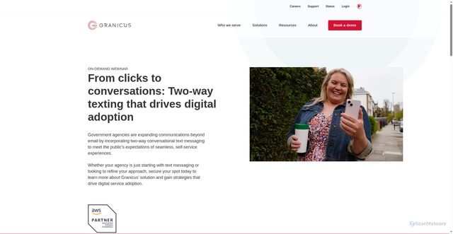 Security scan screenshot of https://granicus.com/resource/from-clicks-to-conversations-two-way-texting-that-drives-digital-adoption/