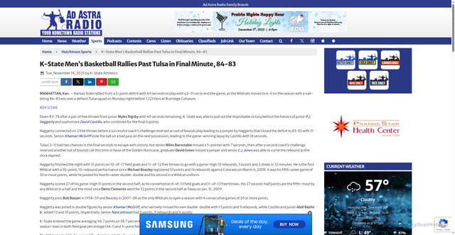 Security scan screenshot of https://www.adastraradio.com/adastra-sports/k-state-mens-basketball-rallies-past-tulsa-in-final-minute-84-83/
