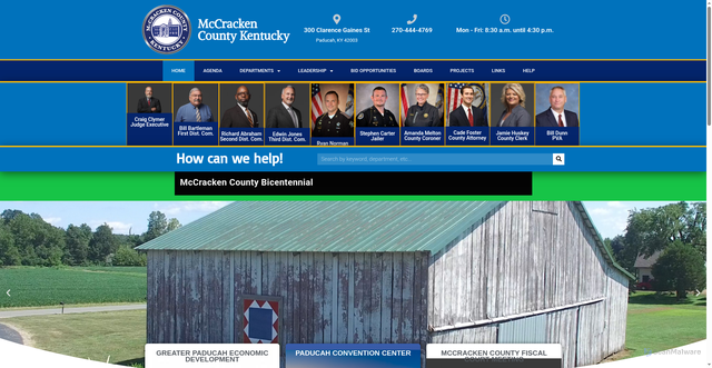 Security scan screenshot of https://mccrackencountyky.gov/