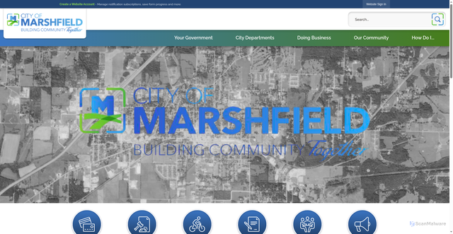 Security scan screenshot of https://marshfieldmo.gov/