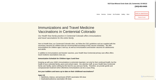 Security scan screenshot of https://www.healthnowcolorado.com/vaccinations