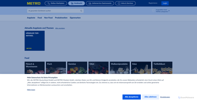 Security scan screenshot of https://betty.metrosystems.net