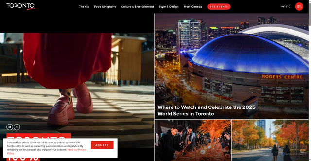 Security scan screenshot of https://www.destinationtoronto.com/