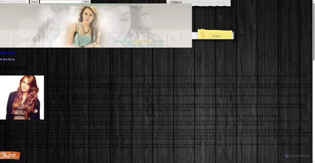 Security scan screenshot of https://mileyrcyrus.com/about-miley/