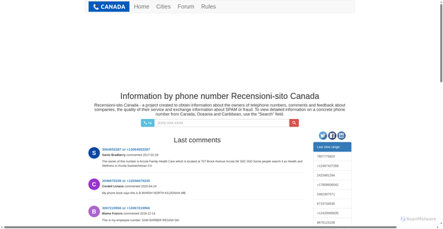 Security scan screenshot of https://recensioni-sito.com