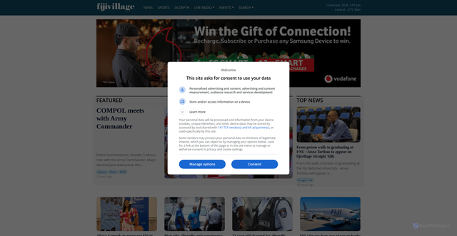 Security scan screenshot of https://www.fijivillage.com