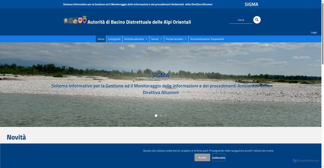 Security scan screenshot of https://distrettoalpiorientali.it/