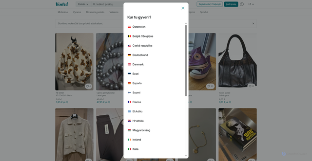 Security scan screenshot of https://vinted.lt
