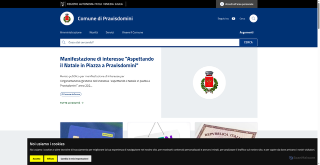 Security scan screenshot of https://www.comune.pravisdomini.pn.it/