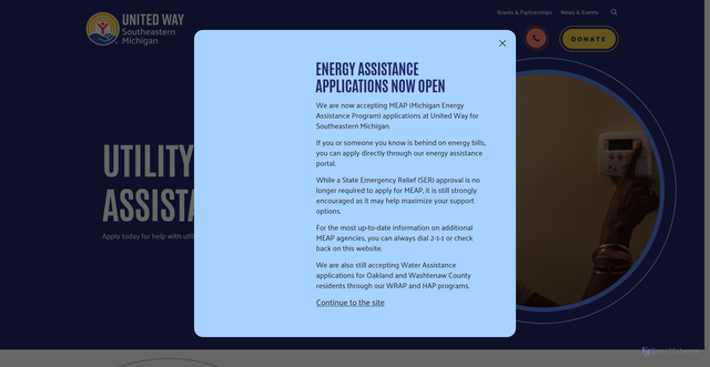 Security scan screenshot of https://unitedwaysem.org/resources/utility-assistance/