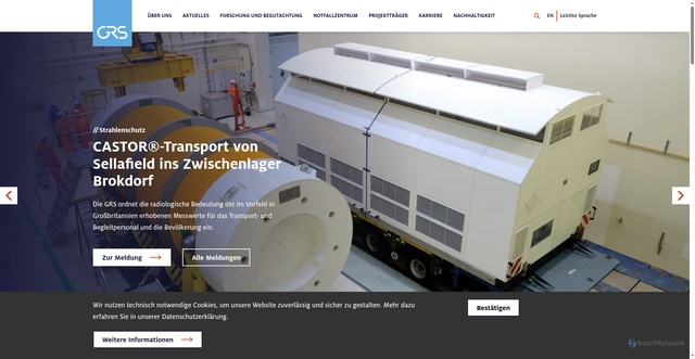 Security scan screenshot of http://www.grs.de