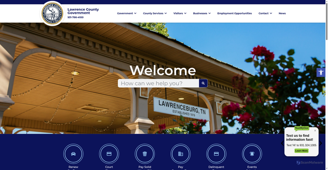 Security scan screenshot of https://lawrencecountytn.gov/
