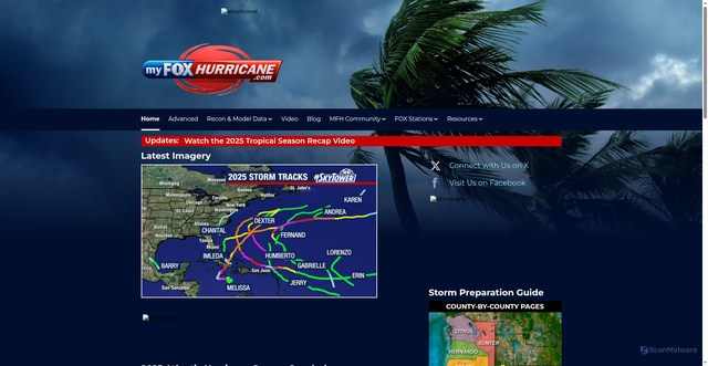 Security scan screenshot of https://www.myfoxhurricane.com