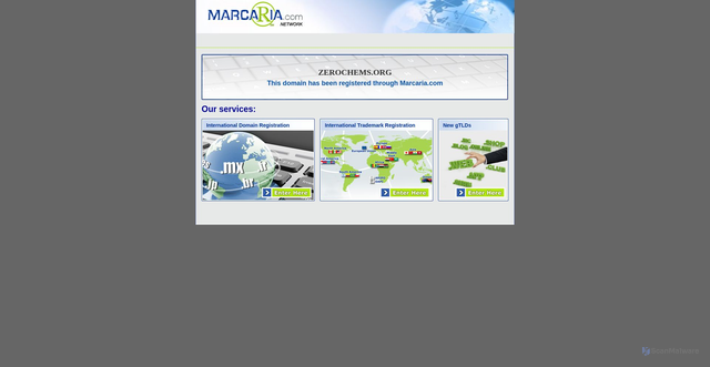 Security scan screenshot of http://zerochems.org/