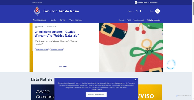 Security scan screenshot of https://comune.gualdo-tadino.pg.it/