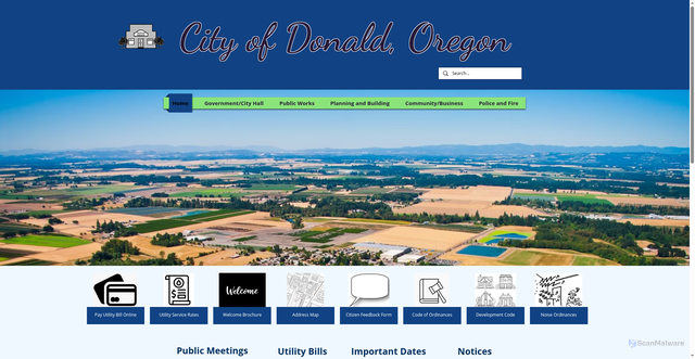 Security scan screenshot of https://www.donaldoregon.gov/