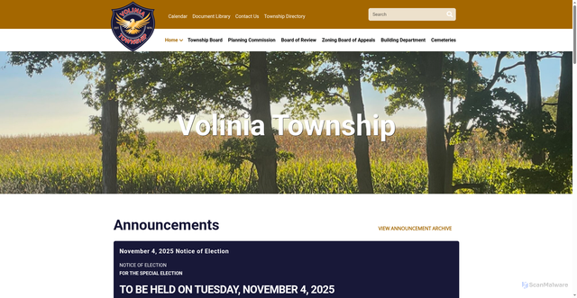 Security scan screenshot of https://www.voliniatownship.gov/
