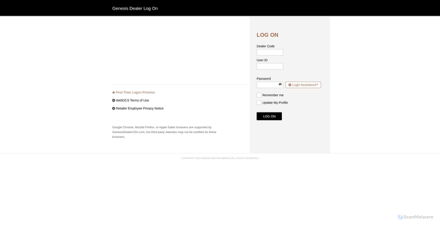 Security scan screenshot of https://wdcs.genesisdealerusa.com