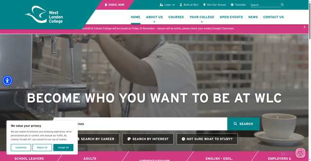 Security scan screenshot of https://www.wlc.ac.uk/