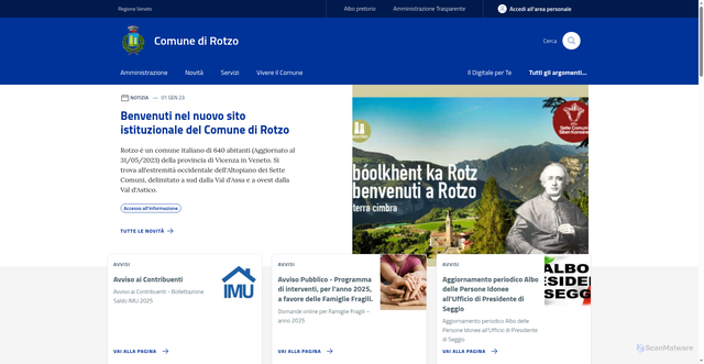 Security scan screenshot of https://www.comune.rotzo.vi.it/