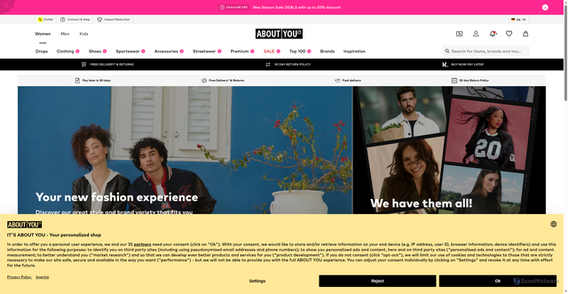 Security scan screenshot of https://aboutyou.com