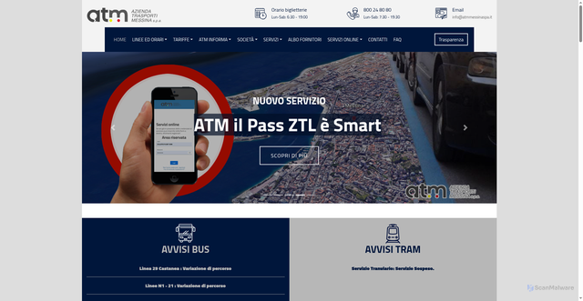 Security scan screenshot of https://www.atmmessinaspa.it