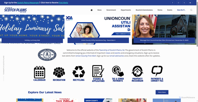 Security scan screenshot of https://scotchplainsnj.gov/