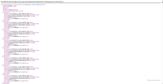 Security scan screenshot of https://tnegadge.s3.amazonaws.com