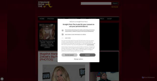 Security scan screenshot of https://straightfromthea.com/2012/11/07/mugshot-mania-lee-najjar-aka-kim-zolciaks-big-poppa-jailed-in-atl-photos/