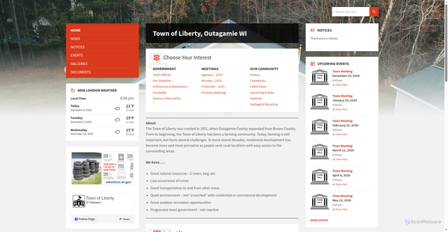 Security scan screenshot of https://townoflibertyocwi.gov/