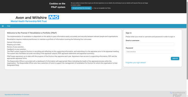 Security scan screenshot of https://awp.medicalrevalidation.com